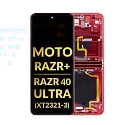 Main OLED Assembly with Frame for Motorola Moto Razr+ / Razr 40 Ultra (XT2321-3 / 2023) (VIVA MAGENTA) (Premium)