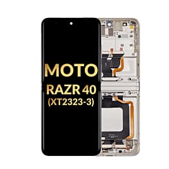 OLED Assembly with Frame for Motorola Moto Razr 40 (XT2323-3 / 2023) (VANILLA CREAM) (Premium)