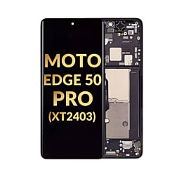 OLED Assembly with Frame for Motorola Moto Edge 50 Pro (XT2403 / 2024) (BLACK BEAUTY) (Premium)