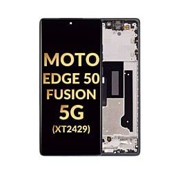 OLED Assembly with Frame for Motorola Moto Edge 50 Fusion 5G (XT2429 / 2024) (FOREST BLUE) (Premium)