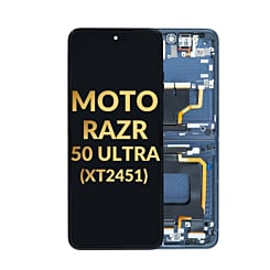 Main OLED Assembly with Frame for Motorola Moto Razr 50 Ultra (XT2451 / 2024) (MIDNIGHT BLUE) (Premium)