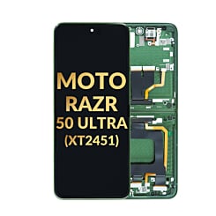 Main OLED Assembly with Frame for Motorola Moto Razr 50 Ultra (XT2451 / 2024) (SPRING GREEN) (Premium)