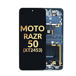 Main OLED Assembly with Frame for Motorola Moto Razr 50 (XT2453 / 2024) (KOALA GREY) (Premium)