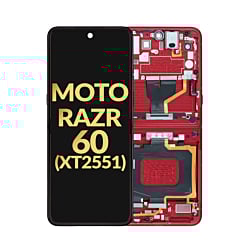 Main OLED Assembly with Frame for Motorola Razr 60 Ultra (XT2551 / 2025) (RIO RED) (Premium)