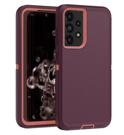 Heavy Duty Case for Galaxy A72 5G (MAROON & PINK) (Only Ground Shipping)
