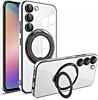 Galaxy S23 Plus Magnetic Clear Cases with Magsafe Ring Stand - BLACK (Only Ground Shipping)