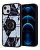 Pattern Design Hard PC Rear / Soft TPU Colorful Border Case with I- ring Holder - Style 4 for iPhone 13 Pro (Only Ground Shipping)