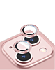 Stock up on the Iced Out Square Camera Lens with HD Tempered Glass for iPhone 13 and 13 Mini in Pink.