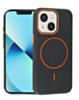 Magnetic Leather Soft Cases (BLACK & ORANGE) for iPhone 13 Mini (Only Ground Shipping)