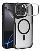 Matte Transparent Camera Stand Case with Wireless Charging - BLACK for iPhone 13 Pro (Only Ground Shipping)