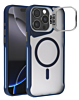 Matte Transparent Camera Stand Case with Wireless Charging - BLUE for iPhone 13 Pro (Only Ground Shipping)