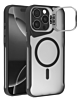 Matte Transparent Camera Stand Case with Wireless Charging - BLACK for iPhone 13 Pro Max (Only Ground Shipping)