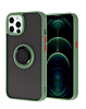 iPhone 13 Pro Max Hard PC Rear / Soft TPU Colorful Border Case with I - ring Holder - DARK GREEN (Only Ground Shipping)