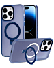 Carbon Wireless Charging Case with Ring Stand - DARK BLUE for iPhone 13 Pro Max (Only Ground Shipping)