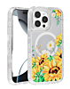 Flower Design Transparent Case with Wireless Charger - Style 5 for iPhone 13 Pro Max (Only Ground Shipping)