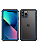 3in1 Hybrid Clear Soft TPU Hard PC Back Cover Case - BLACK & BLUE for iPhone 13 Pro (Only Ground Shipping)