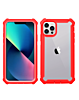 3in1 Hybrid Clear Soft TPU Hard PC Back Cover Case - RED for iPhone 13 Pro (Only Ground Shipping)