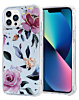 Flower Print Design Hard Clear Case - G39 for iPhone 13 Pro (Only Ground Shipping)