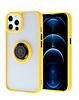 Hard PC Rear / Soft TPU Colorful Border Case with I-ring Holder - YELLOW for iPhone 13 Pro Max (Only Ground Shipping)