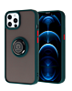 Hard PC Rear / Soft TPU Colorful Border Case with I-ring Holder - GREEN for iPhone 13 Pro Max (Only Ground Shipping)