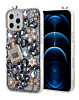 Crystal Flower Perfume Silicone Hard Case - BLACK for iPhone 13 Pro Max (Only Ground Shipping)