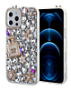 Crystal Flower Perfume Silicone Hard Case - SILVER for iPhone 13 Pro Max (Only Ground Shipping)