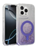 Wireless Charging Protective Glitter Liquid Bumper Case - PURPLE for iPhone 13 Pro Max (Only Ground Shipping)