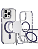 Thin Magnetic Clear Case with Camera Stand Kickstand - PURPLE for iPhone 13 Pro Max (Only Ground Shipping)