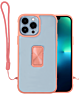 Hard Clear Magnetic Case with Hand Rope - PINK for iPhone 12 Pro Max (Only Ground Shipping)