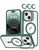 Transpalet Silicone case & Camera stand with Camera Lens - DARK GREEN for iPhone 13 / 14 (Only Ground Shipping)