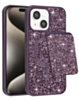 Magnetic Diamond Dual Layer Protection Case with Magnetic Card Slot (PURPLE) for iPhone 13 / 14 (Only Ground Shipping)