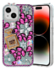 Crystal Flower Perfume Silicone Hard Case - PINK for iPhone 14 (Only Ground Shipping)