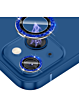 Glitter Diamond Camera Lens with HD Tempered Glass for iPhone 14 / 14 Plus (BLUE)