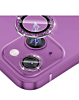 Glitter Diamond Camera Lens with HD Tempered Glass for iPhone 14 / 14 Plus (PURPLE)