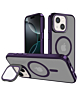 Slim Transparent Camera Stand Case with Wireless Charging - PURPLE for iPhone 13 / 14 (Only Ground Shipping)