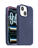 New Leather Case with Wireless Charger with IC Chip (NAVY BLUE) for iPhone 13 / 14 / 16e / 17e (Only Ground Shipping)