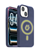 New Leather Case with Wireless Charger with IC Chip (NAVY BLUE) for iPhone 13 / 14 / 16e / 17e (Only Ground Shipping)
