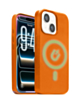 New Leather Case with Wireless Charger with IC Chip (ORANGE) for iPhone 13 / 14 / 16e / 17e (Only Ground Shipping)