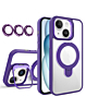 Magnetic Clear Case with 2 Kickstand & Camera Lens - DARK PURPLE for 13 / 14 / 16e / 17e (Only Ground Shipping)