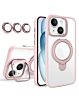 Magnetic Clear Case with 2 Kickstand & Camera Lens - PINK for 13 / 14 / 16e / 17e (Only Ground Shipping)