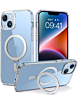 Carbon Wireless Charging Case with Ring Stand - CLEAR for iPhone 14 / 13 (Only Ground Shipping)