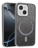 Thin Wireless Charging Bling Diamond Crystal Case - BLACK for iPhone 13 / 14 (Only Ground Shipping)