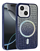 Wireless Charging Bling Diamond Crystal Case - BLUE for iPhone 13 / 14 (Only Ground Shipping)