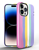 Thinner Heavy Duty Rainbow Case - PINK for iPhone 14 Pro (Only Ground Shipping)