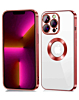 Shiny Wireless Charging Clear Case - RED for iPhone 14 Pro (Only Ground Shipping)