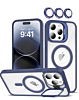 Transpalet Silicone case & Camera stand with Camera Lens - DARK BLUE for iPhone 14 Pro Max (Only Ground Shipping)