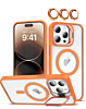 Transpalet Silicone case & Camera stand with Camera Lens - ORANGE for iPhone 14 Pro Max (Only Ground Shipping)