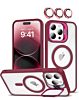 Transpalet Silicone case & Camera stand with Camera Lens - WINE for iPhone 14 Pro Max (Only Ground Shipping)