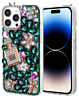 Crystal Flower Perfume Silicone Hard Case - GREEN for iPhone 14 Pro Max (Only Ground Shipping)