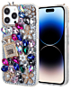 Crystal Flower Perfume Silicone Hard Case - COLORFUL for iPhone 14 Pro Max (Only Ground Shipping)